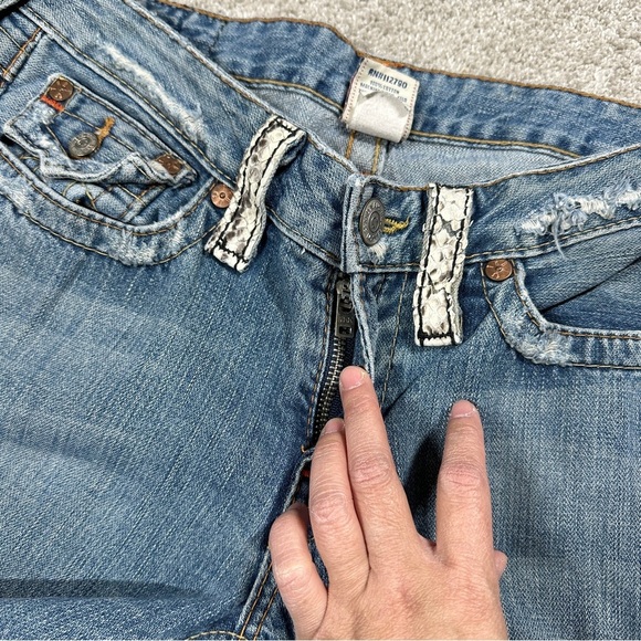 True Religion Women’s Snakeskin Flap Pockets Joey Boot Cut Jeans Low Rise 30 - Picture 8 of 15